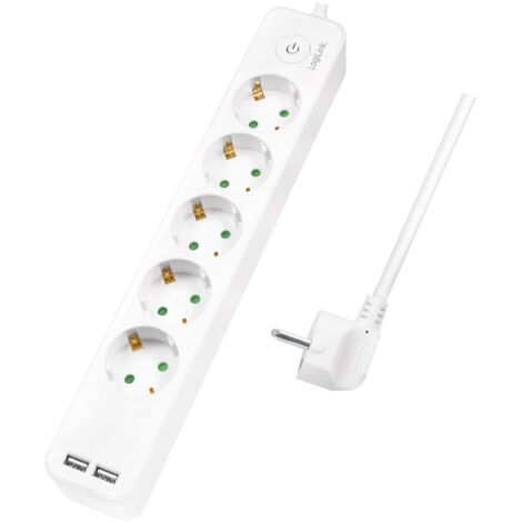 Steckdose 5 fach 2 usb mit schalter 15 m wei