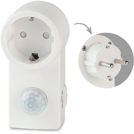 Steckdose mit Bewegungsmelder - PIR 120° IP20 - Reichweite bis 9m weiß