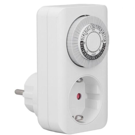 Steckdose mit Zeitverzögerung, 24-Stunden-Zyklusschalter, mechanischer Timer, automatische Abschaltung mit Überlastschutz, Hochleistungs-EU-Stecker (16 A)