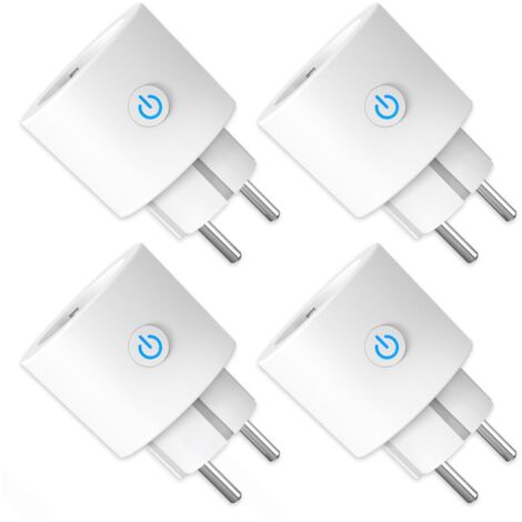 Steckdose WLAN mit Strommessung 16A ANTELA Smart Steckdose kompatibel mit Google Home, Stromverbrauch Messen, Smart Life APP, 2,4GHz, 4 PCs