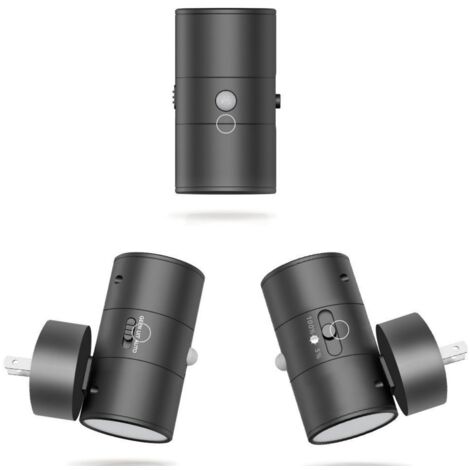 Steckdosen-Nachtlicht – mit Bewegungs- und Lichtsensor – warmweißes Licht – ideal für Flure, Treppenhäuser, Schlafzimmer und Küchen – schwarz – 2er-Pack