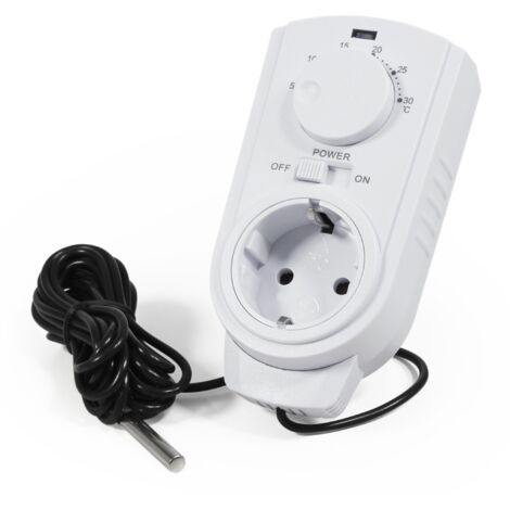 Steckdosen-Thermostat McPower "TCU-440" 5-30°C, 3500W, 230V, Kabel + Außenfühler