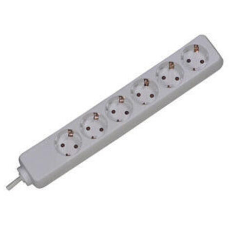 Steckdosenleiste-6 Steckdosen 250 V, 1500 mm Kabel mit Schutzkontakt-Stecker