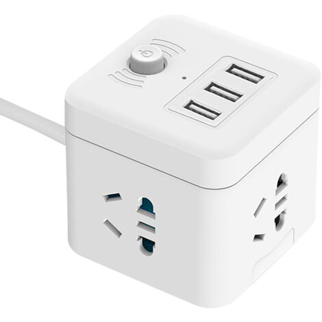 Steckdosenleiste mit USB-Anschlüssen und Netzteil für elektrische Geräte