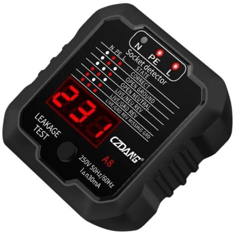 Steckdosentester mit LCD-Bildschirm, 240 V 50/60 Hz Verdrahtungsprüfung