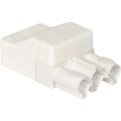 Stecker-Buchse 3-polig / weiß 250 V/16 A
