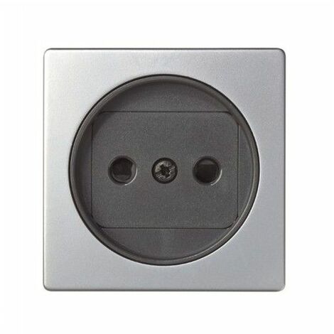 Steckerabdeckung 2P Aluminium + Graphit SIMON 82040-33