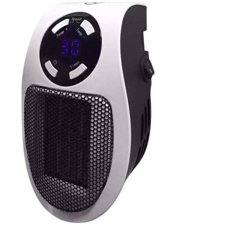 Steckerheizgerät, Mini-Elektroheizgerät 500 W, Einstellbare Thermostatheizung, Temperaturregelfunktion, Timerfunktion, Tragbares Heizgerät