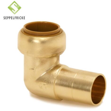 Steckfitting Messing 90° Winkel 18mm I/A 1x Steck-, 1x Einschiebende, Tectite T092