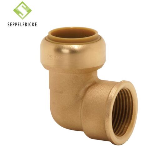 Steckfitting Messing 90° Winkel IG x Steck, 15mm x 1/2", Tectite T090G