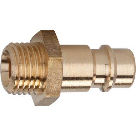 Stecknippel für Kupplung NW 7,2 - 7,8 Messing blank 3/8 Zoll Außengewinde