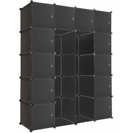Steckregal 12 Boxen mit Türen inkl. Kleiderstangen - Regalsystem, Cube Regal, Haushaltsregal