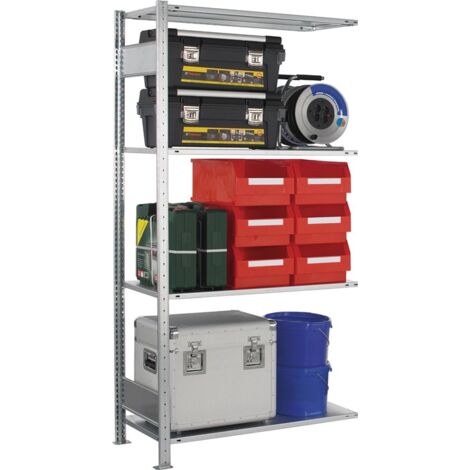 Steckregal H2000xB1000xT300mm Anbauregal verzinkt 1 Rahmen, 4 Fachböden