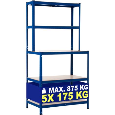 Steckregal mit Werkbank blau