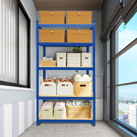 Steckregal Werkstattregal Kellerregal Schwerlastregal Regal Blau ,Load 875 KG (170cm x 75cm x 30cm )