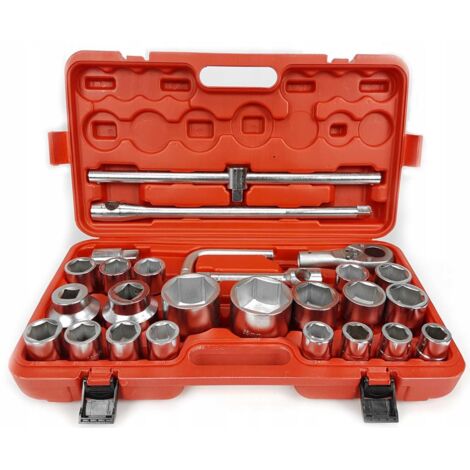 Steckschlüssel, 26-teilig, 3/4"" und 1"" 21-65 mm, 6-kant