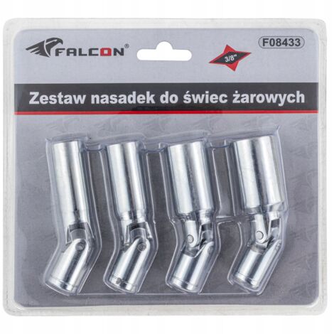 Steckschlüssel für Glowkerzen 14-21 mm mit Gelenk 3/8" 4 Stück Satz