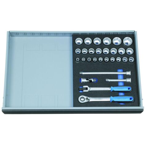 Steckschlüssel-Sortiment 1/2" in Check-Tool-Modul, 29-tlg