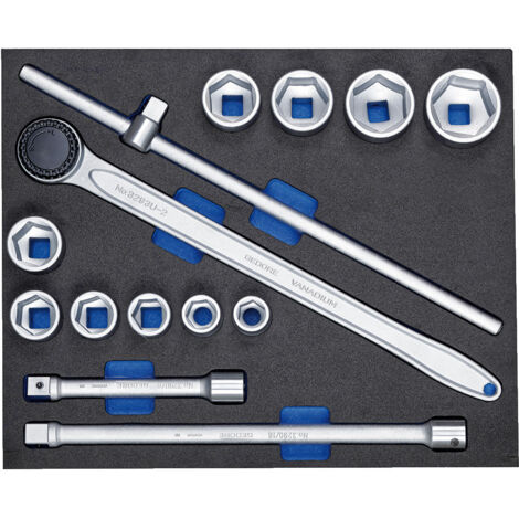 Steckschlüssel-Sortiment 3/4" in Check-Tool-Modul, 14-tlg