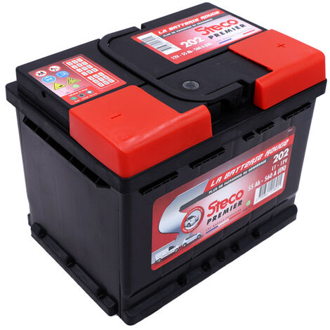 Stecopower – Batterie 12V 55Ah 560A – 202 – Haute performance pour véhicules récents – Démarrage rapide même par temps froid