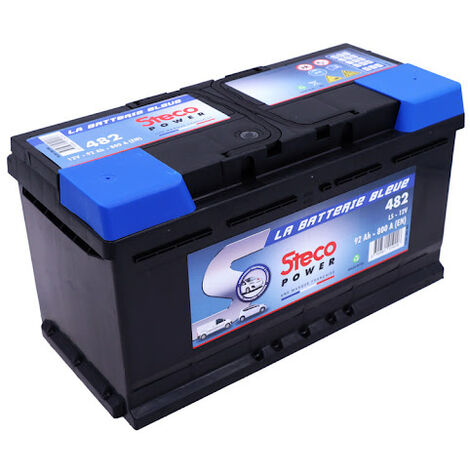 Stecopower – Batterie 12V 92Ah 800A pour véhicules – Dimensions 353x175x190 mm – Batterie étanche sans entretien – 482