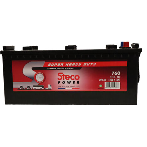Stecopower – Batterie de démarrage 200Ah 12V – Intensité 1200A – Dimensions 512x223x220mm – Pour applications intensives et conditions extrêmes