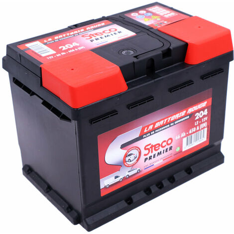 Stecopower – Batterie de voiture 12V 66Ah 650A 204 – Longévité et performance optimales – Démarrage à froid efficace – Compatible avec de nombreux véhicules