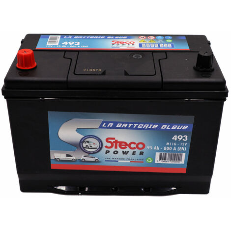 Stecopower – Batterie poids lourd n°14 12V 91Ah 740A 493 – Technologie sans entretien – Pour démarrage optimal véhicules standard