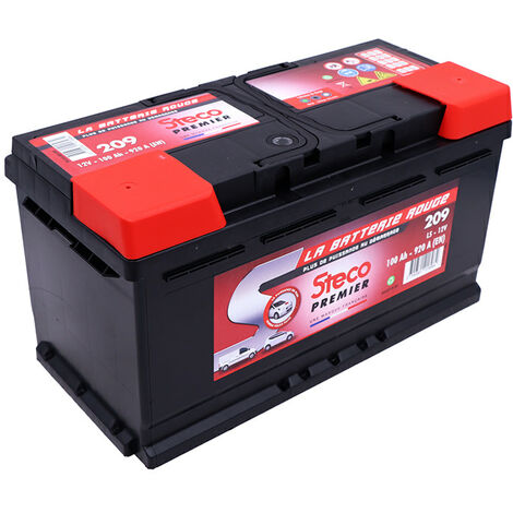 Stecopower – Batterie voiture 12V 100Ah 920A 209 – Démarrage rapide en conditions extrêmes – Œil magique pour état de charge – Compatible véhicules récents