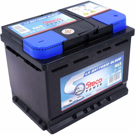 Stecopower – Batterie voiture 12V 60Ah 560A – 465 – Longévité et économie – Démarrage efficace même par temps froid