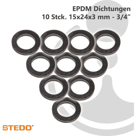 STEDO EPDM Dichtung, 15 x 24 x 3 mm (VE 10 Stück)
