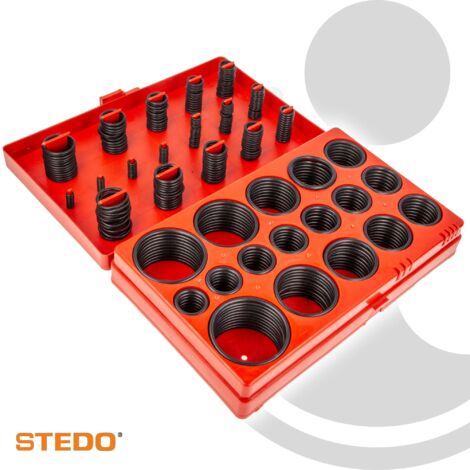 STEDO Industrie O-Ring-Box, Sortiment mit 32 Abmessungen gesamt 407 Stück - 320559