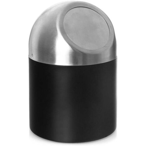 Steel bathroom waste bin BLACK 1.2 l