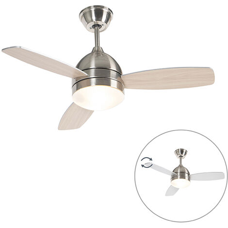 QAZQA Steel ceiling fan with remote control - Rotar