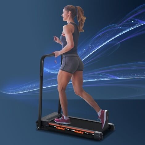 Steel Folding Motorized Home Treadmill with Large LCD Monitor Black,Easy to use