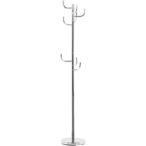 BELIANI Steel Garment Rack Clothes Rail Coat Stand Silver Trenton