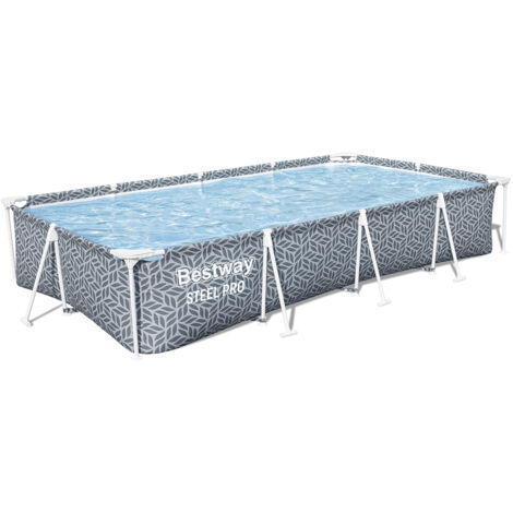Steel Pro™ Frame Pool ohne Pumpe 366 x 201 x 66 cm, Blattform-Design, eckig