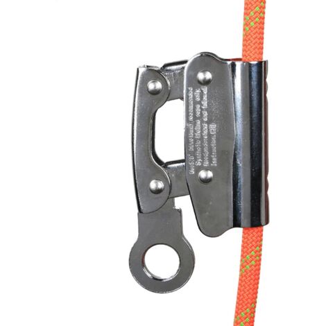 Steel Rope Gripper, Climbing Ascender Device, 16.8x 6.7cm/6.61x2.64 inches Self-Locking Rope Grab, Sturdy Anti-Fall Cable Gripper, Drop Protection for Heavy Industry