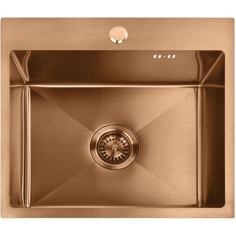 Steel Sink + Kitchen Tap Rea Leo Brush Copper 50