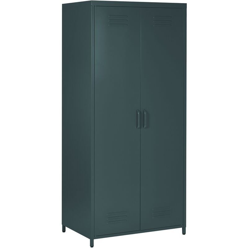 Beliani - Industrial Home Office Storage Cabinet Locker 2 Doors Steel Grey Varna - Grey