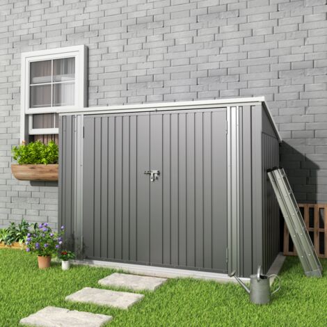 Steel Trash Can Recycle Bin Enclosure Storage Shed