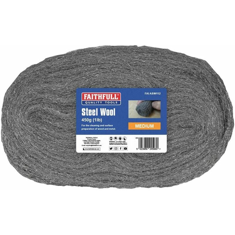 Faithfull - Steel Wool 1-2 Medium 450g FAIASW112