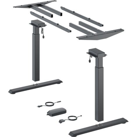 Steelforce Pro 370 SLS Tischgestell T-Fuss Schwarz Höhe 692/1182 mm 120 kg