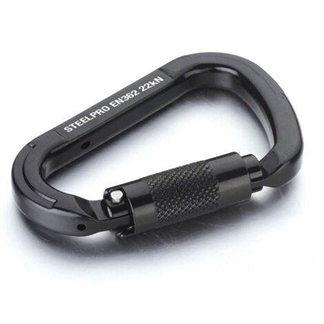 STEELPRO MOSQUETON ARNES ALUMINIO NEGRO SEGURO EN362 1888MALA