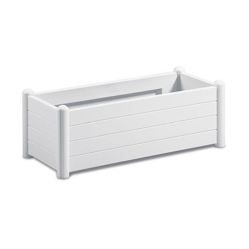 Bac a fleurs rectangulaire - finition en bois - 100X43XH35CM - 80L - blanc 80024 - Stefanplast