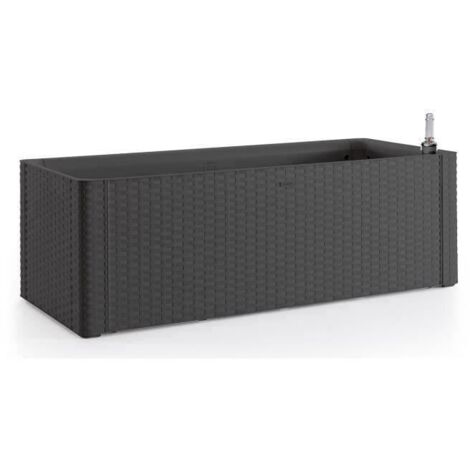 STEFANPLAST Bac a fleurs rectangulaire Natural Delux - 100x43xH33cm - 90 + 6,5L dans la reserve - Anthracite