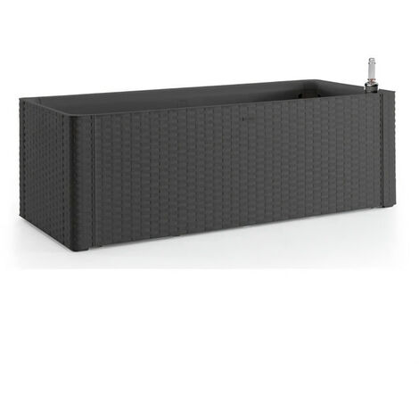 STEFANPLAST Bac a fleurs rectangulaire Natural Delux - 100x43xH33cm - 90 + 6,5L dans la réserve - Anthracite