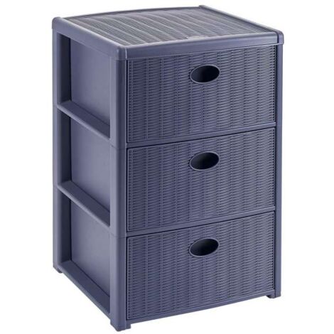 Stefanplast Cassettiera 3 Posti Elegance Blu Navy 40x40x60cm