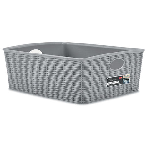 Stefanplast Cesta Elegance Rattan 20x14x6cm Grigio