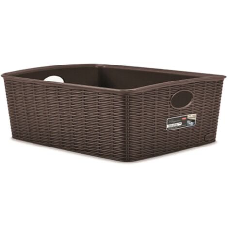 Stefanplast Cesta Elegance Rattan 36x29x13cm Grigio